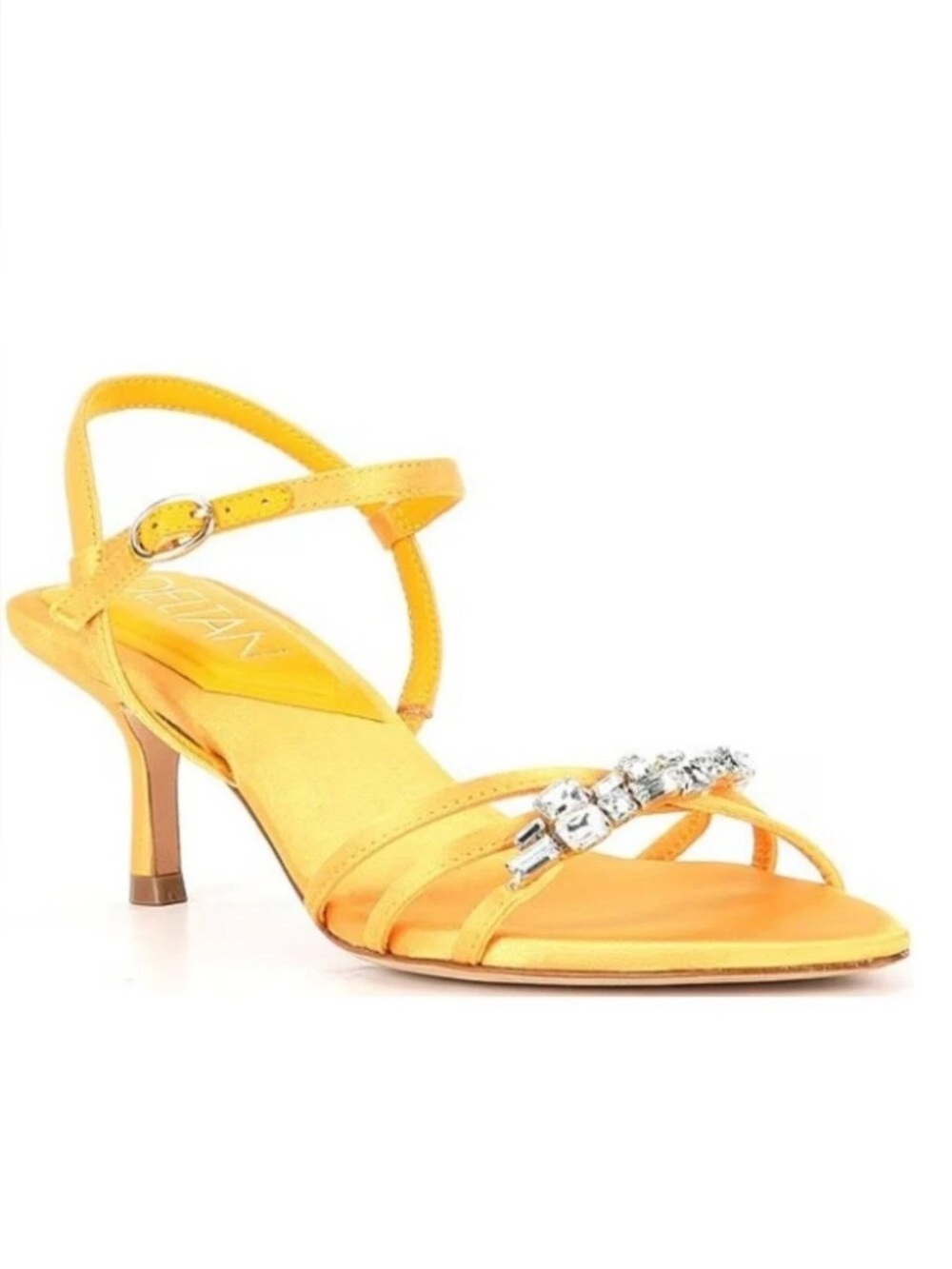 Deltan Yellow Aria Satin Jewel Ornament Dress
Sandals Size 9 - Picture 2 of 7